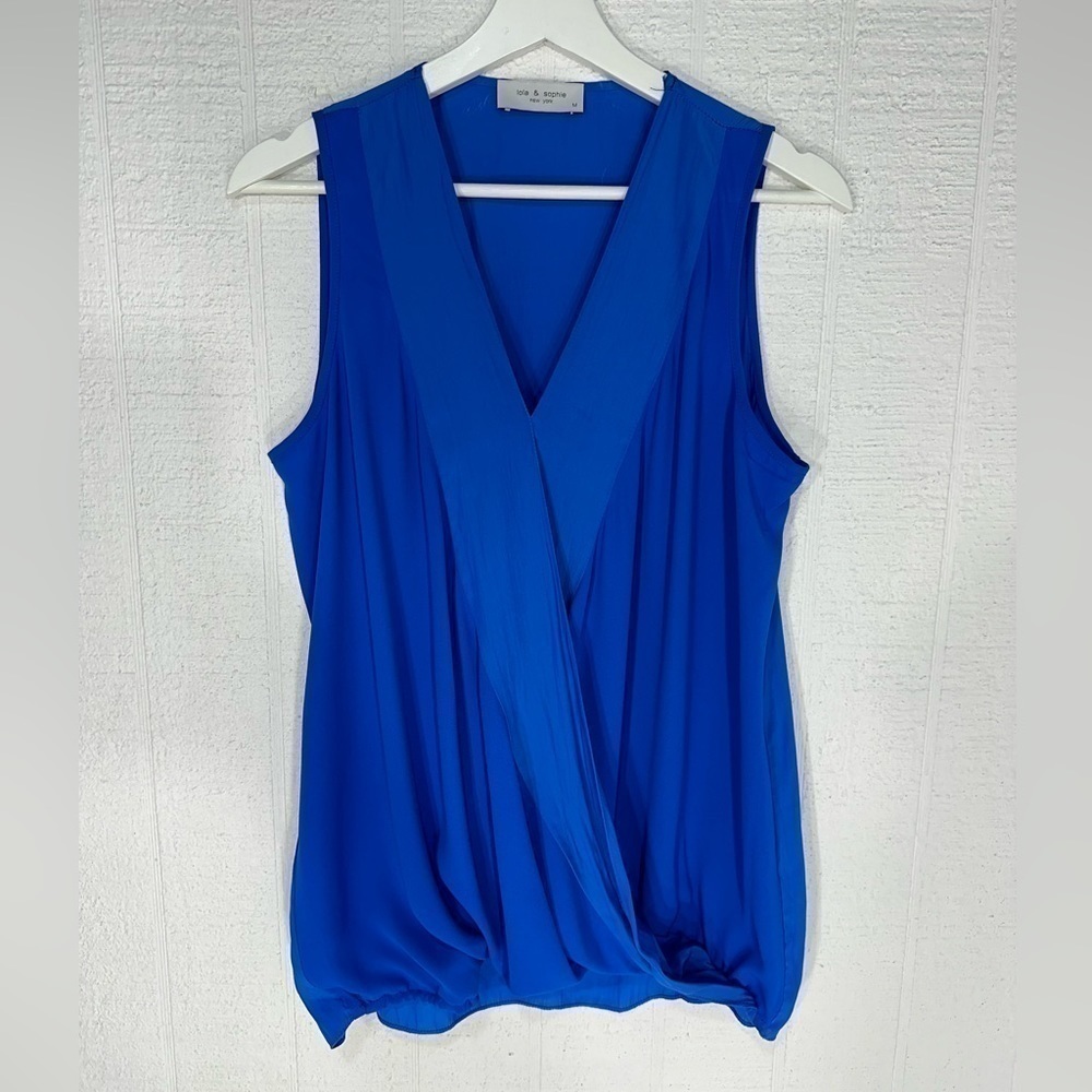 Lola & Sophie sleeveless wrap blouse tank top size M
